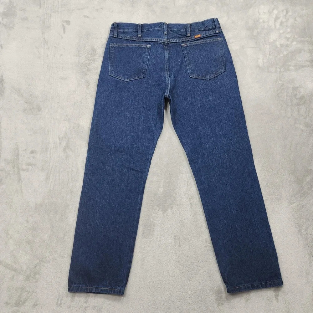 Rustler Jeans Mens 36x30 Blue Straight Leg Regular Fit Heavy Denim Casual Work